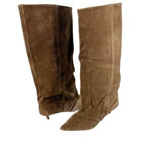 Steve Madden Women’s Luca Chestnut Suede Kitten Heel Knee High Boot Size 9.5